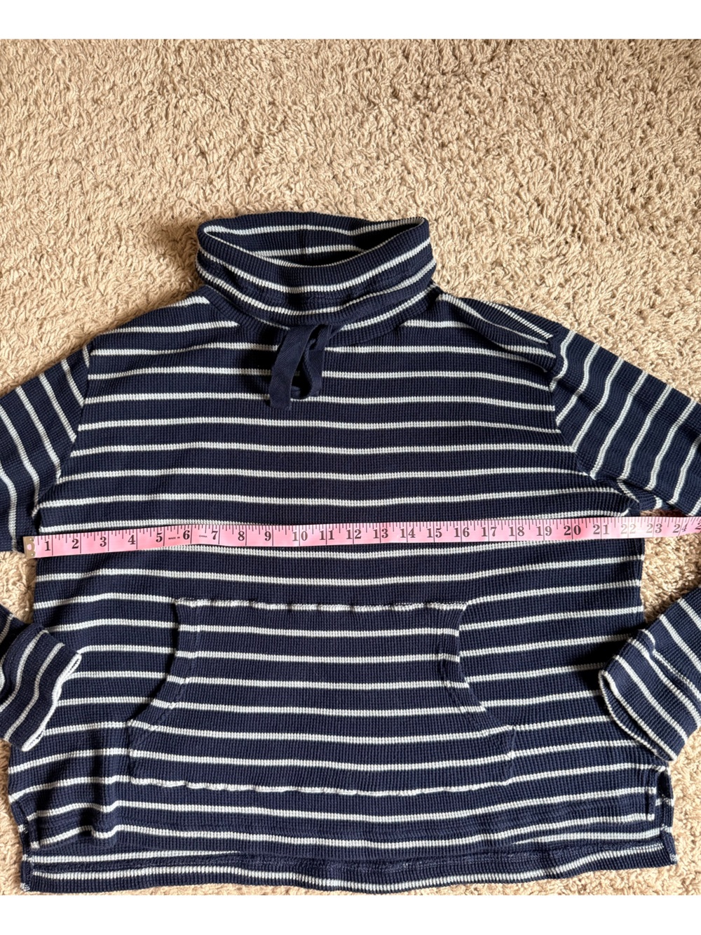 Pact Organic Cotton Navy and White Striped Lightweight Sweater - Picture 9 of 11
